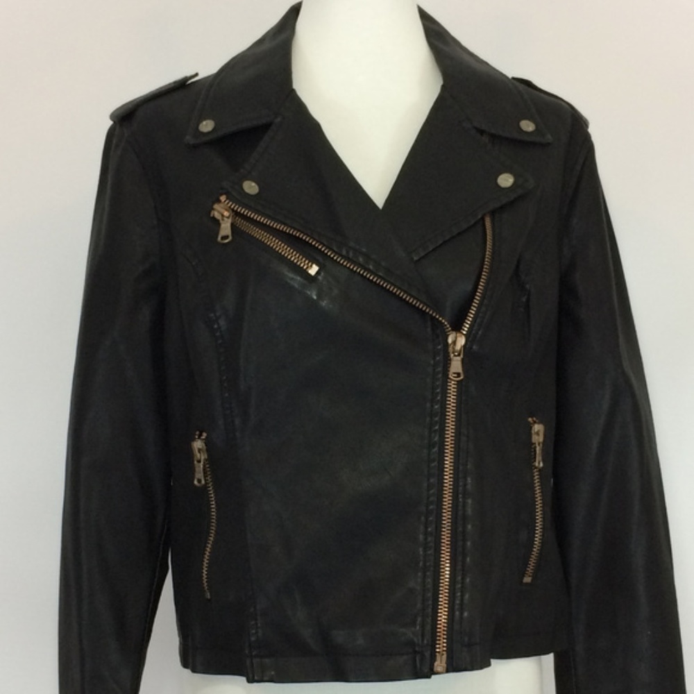 Levi's Faux Black Leather Jacket - Size Large